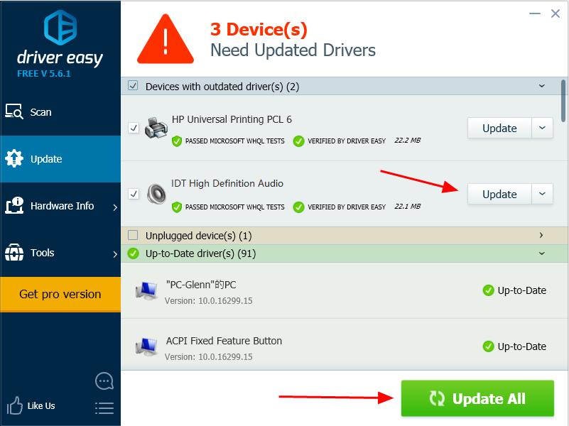 idt audio driver windows 10 hp 520