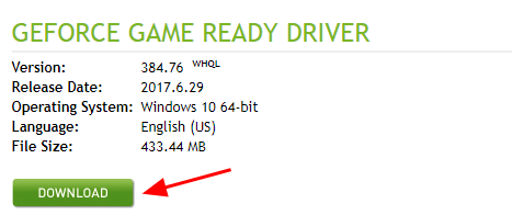 game ready driver installation failed