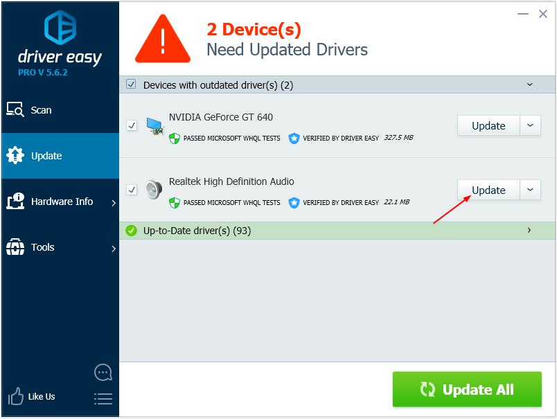 realtek audio driver headphones not working