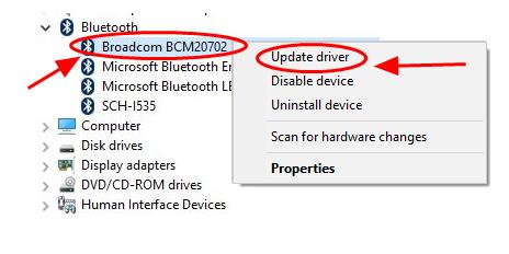 broadcom corporation bluetooth driver windows 10