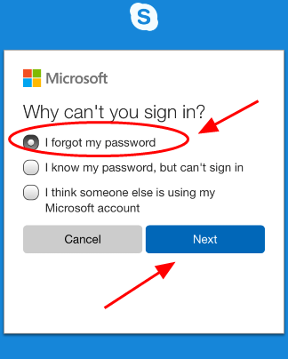 how to change skype password if i forgot