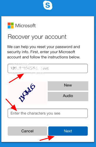 skype sign in forgot password