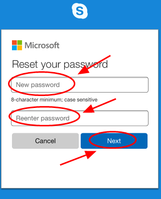 how to change skype password forgotten