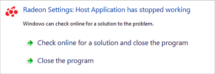Radeon Settings Host Application Has Stopped Working SOLVED
