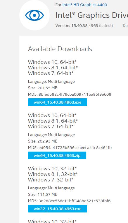 updating intel graphics driver windows 8