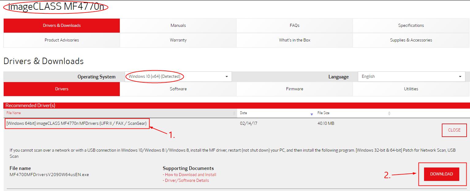 canon mf4770n scanner not working