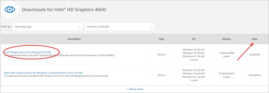 intel hd graphics 4600 driver windows 10 64 bit download