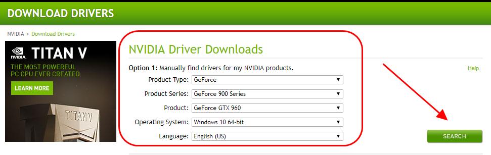 nvidia geforce gtx 960 m driver update