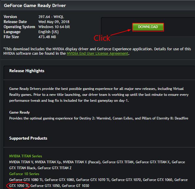 GTX 1050 Ti Drivers Download Update for Your Better Gaming