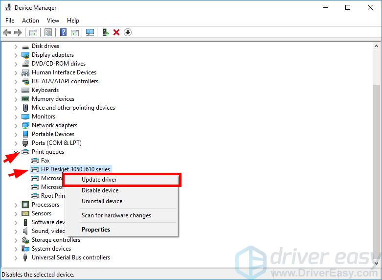 hp printer drivers for windows 10 deskjest 3050