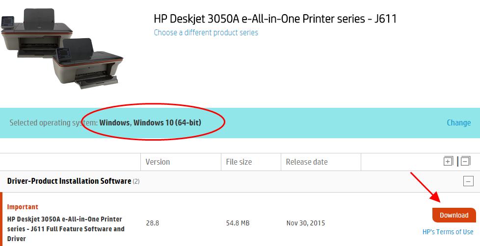 hp printer drivers for windows 10 deskjet 3050