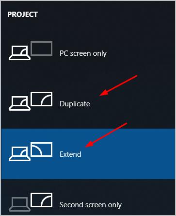 how to project to another screen windows 10