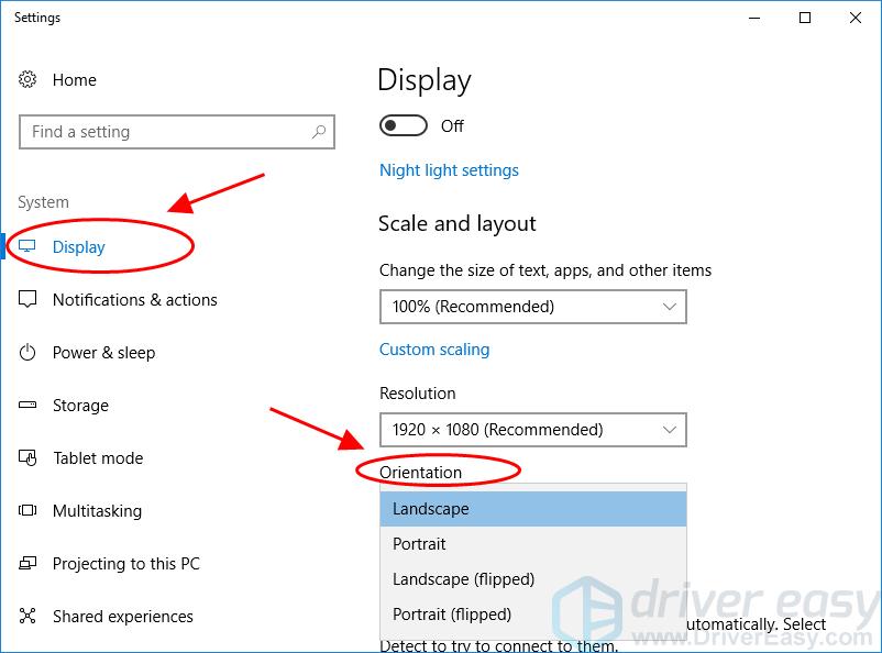 Change display settings