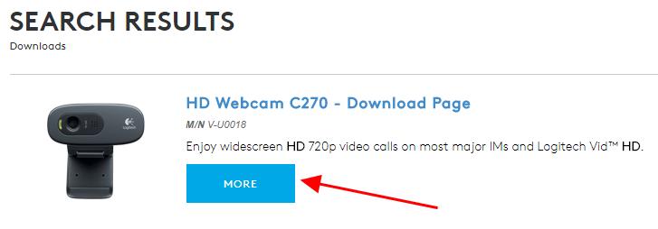 Logitech webcam hd 720p best sale drivers for win 10