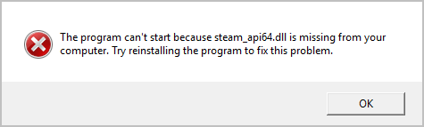 comment réparer l'erreur dll steam_api