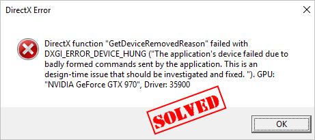 Solved Dxgi Error Device Hung Easily Driver Easy