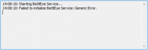 Не удалось инициализировать службу battleye generic error dayz