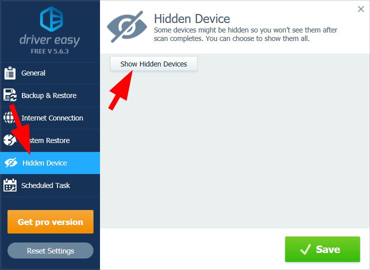 Hide or Show Hidden Driver Update Driver Easy