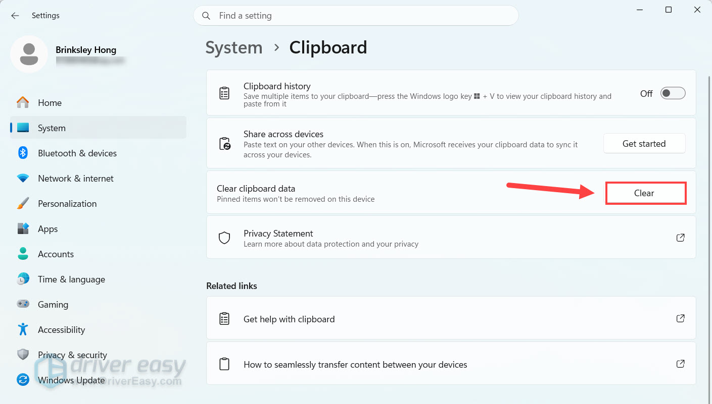clear clipboard data on windows 11