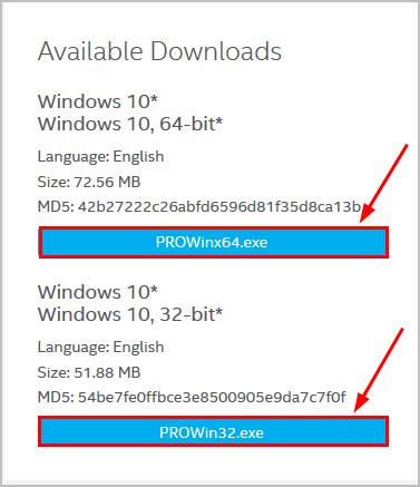 Windows 10 update intel