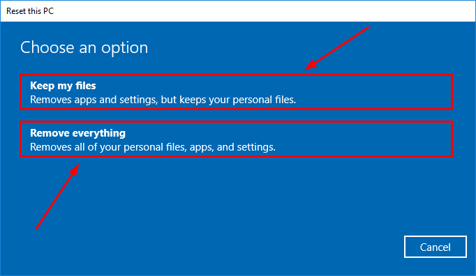 how to factory reset windows 10