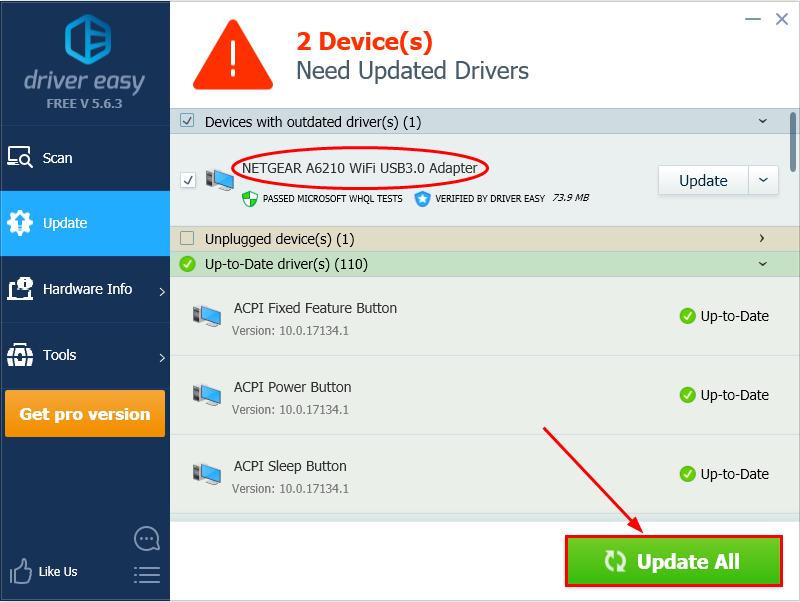 netgear a6210 driver