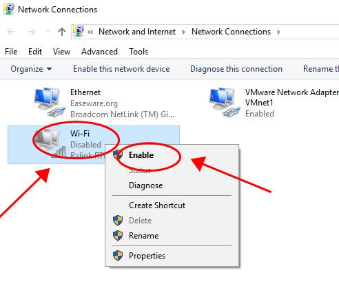 how do i turn on windows wireless service on wi dows 8