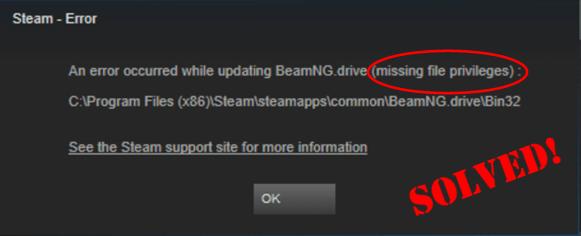 Stean Wont Download Game Missing File Privleges