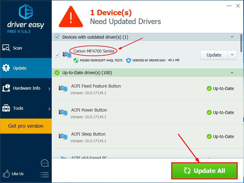 Canon Mf4770n Driver Update In Windows 10 8 7 Driver Easy