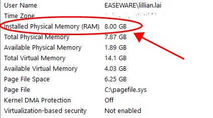 Physical on sale memory ram