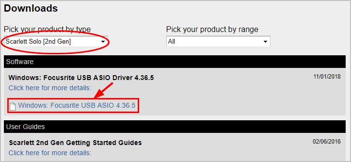 focusrite asio driver update