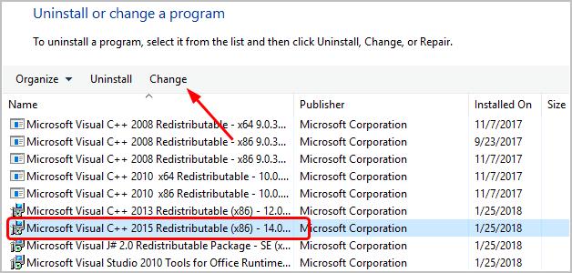 c++ redistributable 2017 not installing