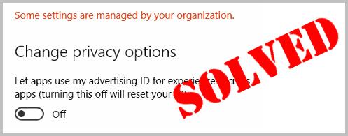 [Solved] Some settings are managed by your organization on Windows 10