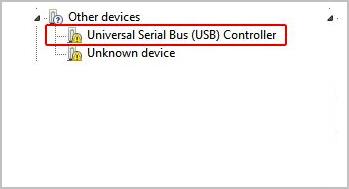 il controller USB non è installato