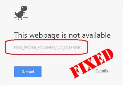 fix dns probe finished no internet