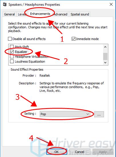 eksekverbar ubetinget Reproducere Windows 10 Equalizer - Best Way to Improve Audio - Driver Easy