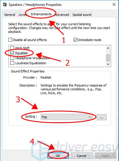 windows 10 equalizer missing