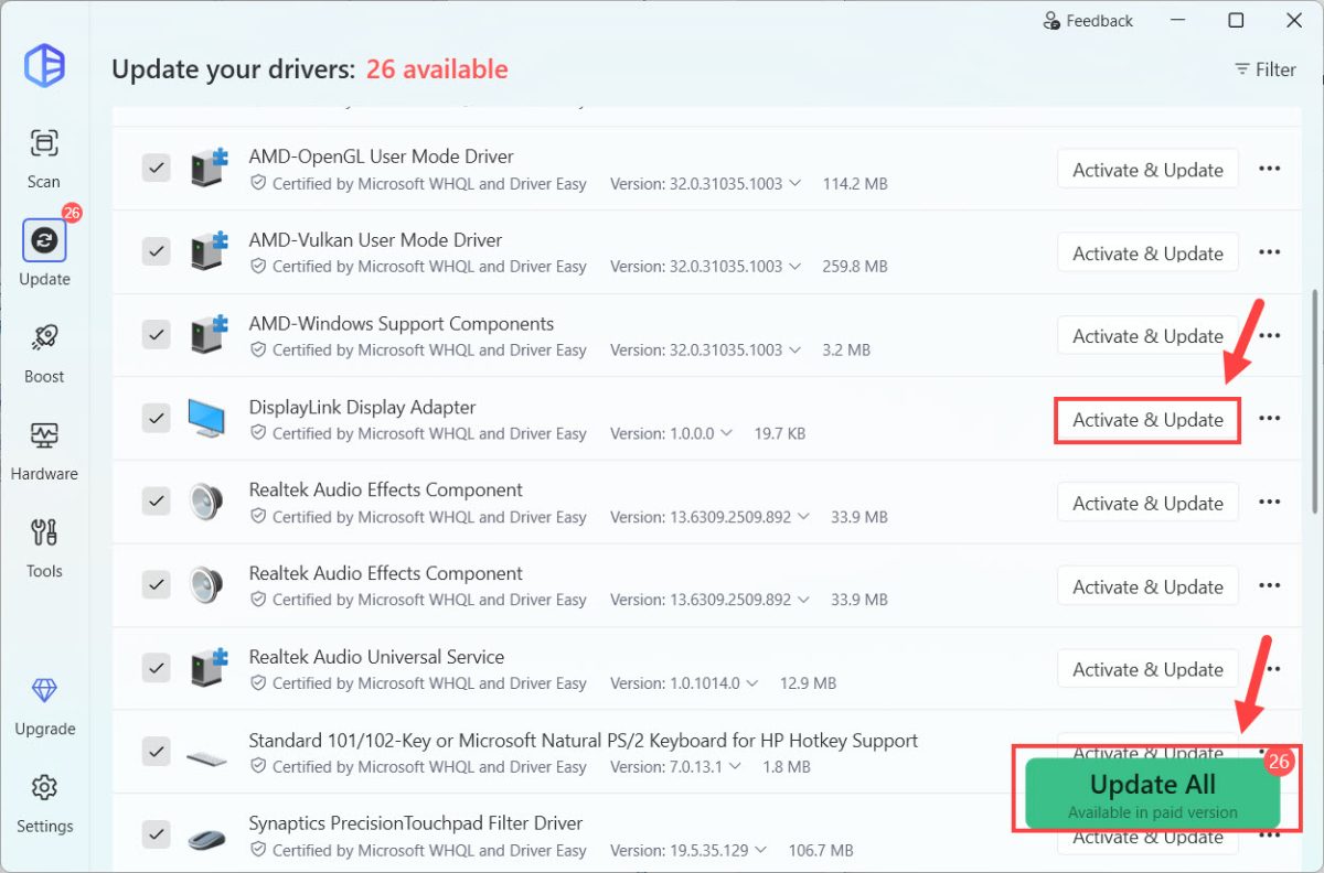 update displaylink driver on windows computer
