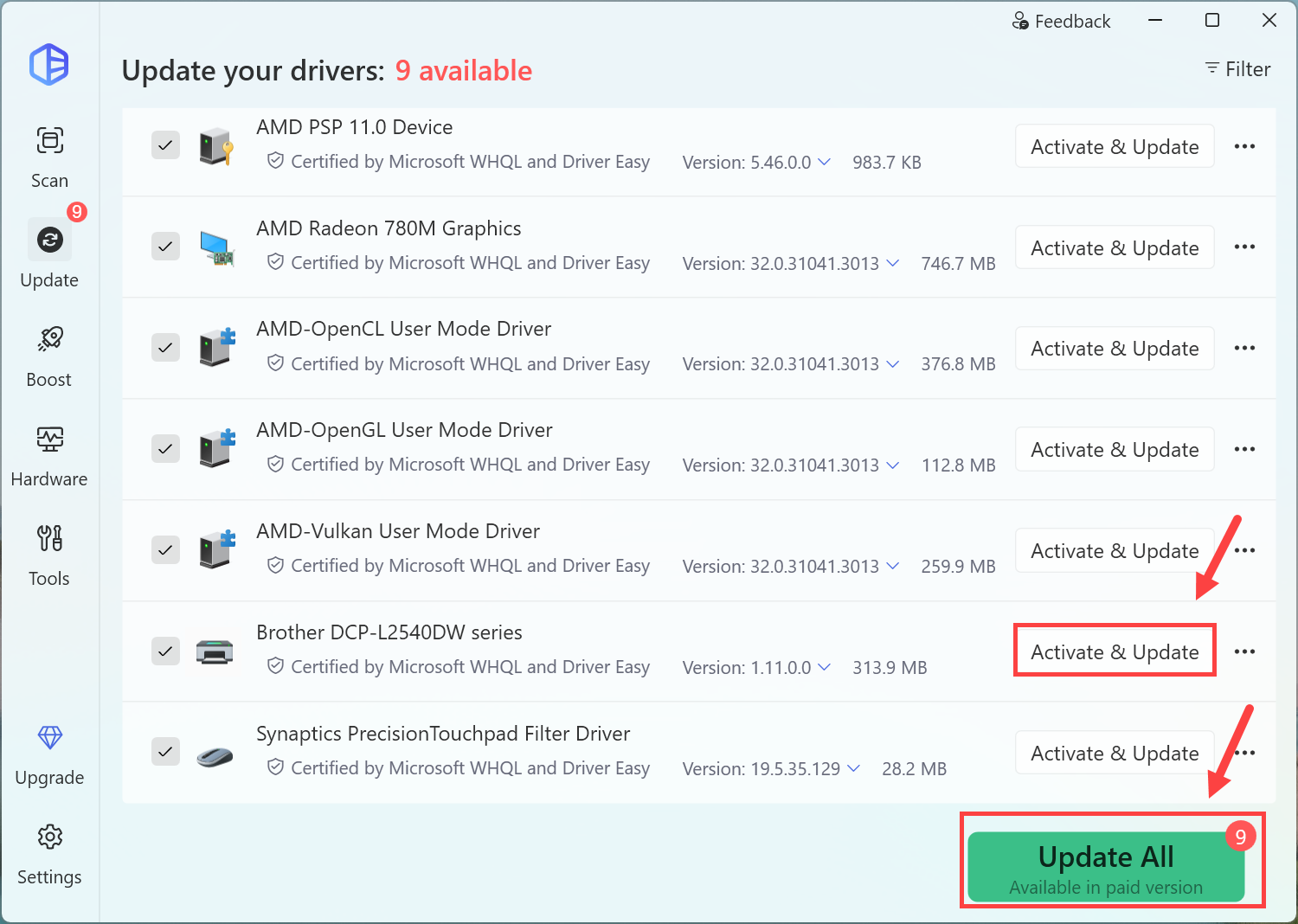 Update Brother DCP-L2540DW printer driver automatically with driver easy