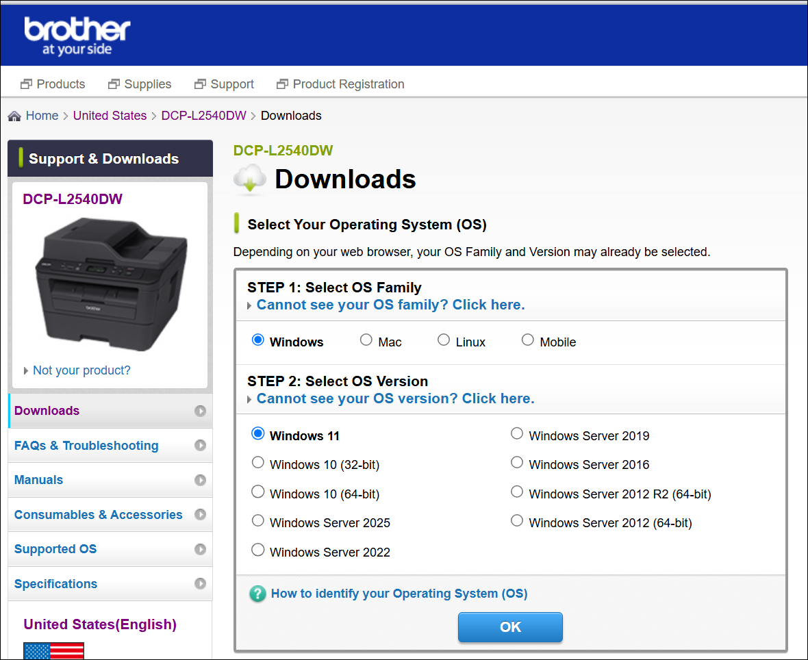 download brother printer driver manually