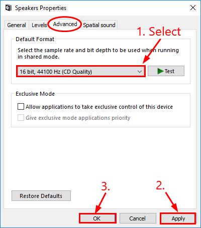 windows 10 white noise in headphones