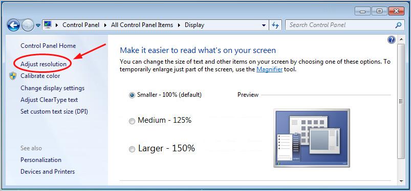 windows monitor configuration