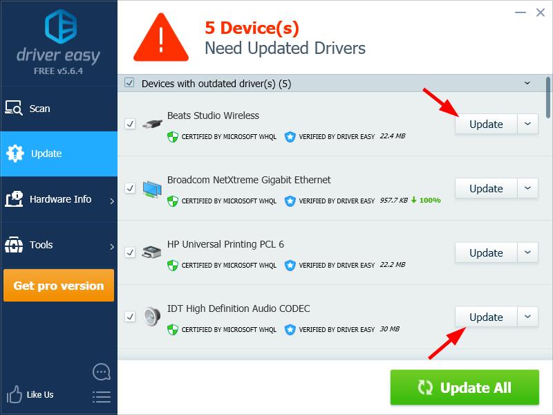 microsoft hd audio driver vs beats