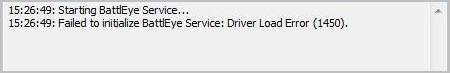 Не удалось инициализировать службу battleye driver load error 1243