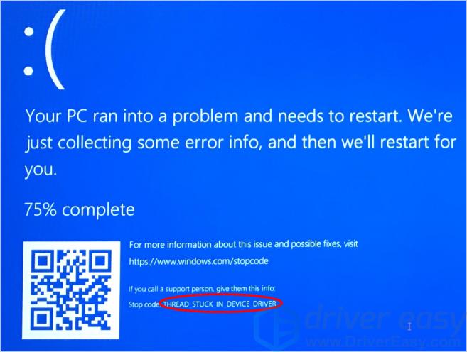 thread stuck in device driver windows 10 acer