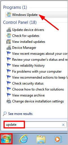 Fixed Failed To Initialize Battleye Service Driver Load Error - type update in the windows search box and select windows update