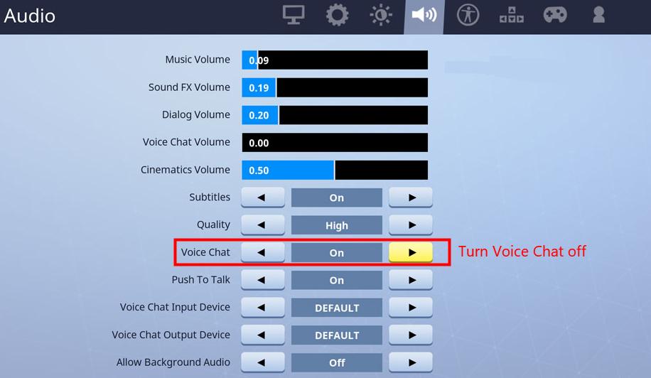 best audio settings for fortnite