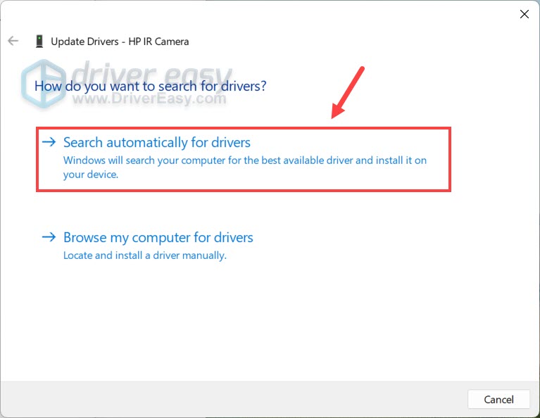 update camera driver in device manager