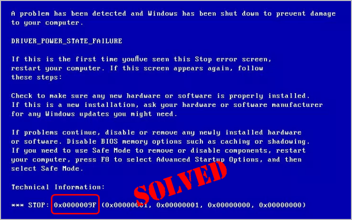 Solved: 0x0000009F Blue-screen Error - Driver Easy