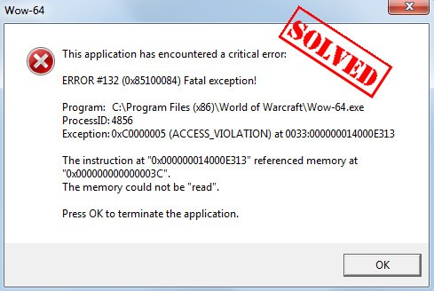 Solved World Of Warcraft Error 132 Fatal Exception Driver Easy